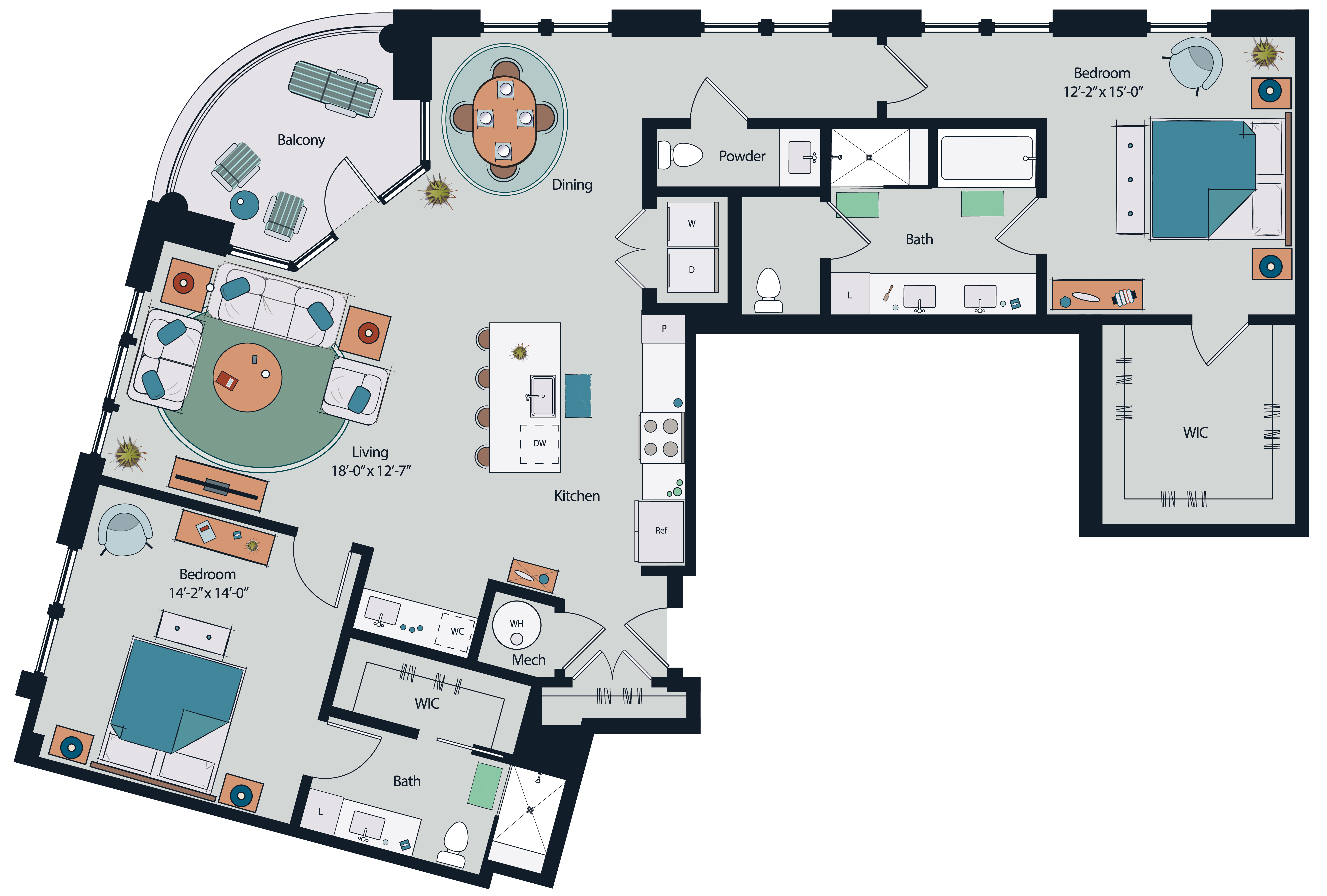 Floor plan layout diagram for B20